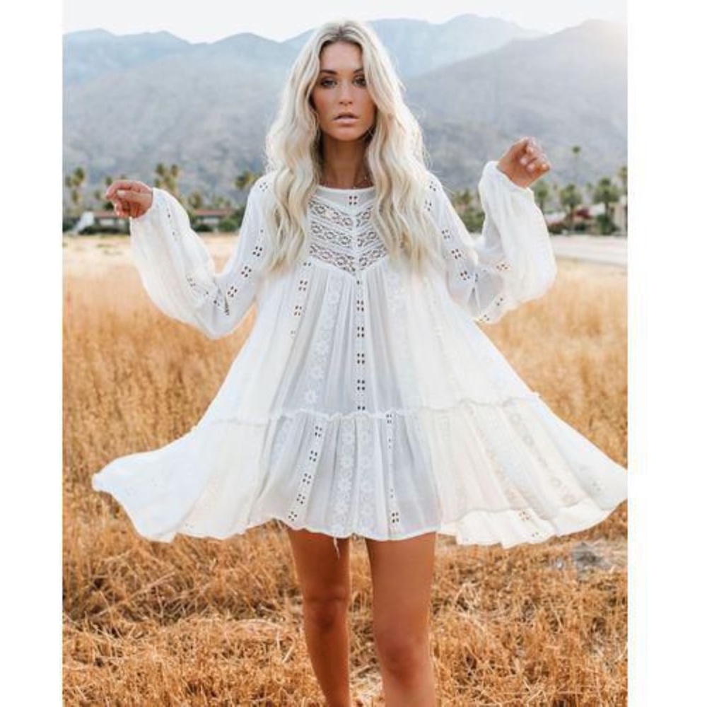 Free People White Mini Dress